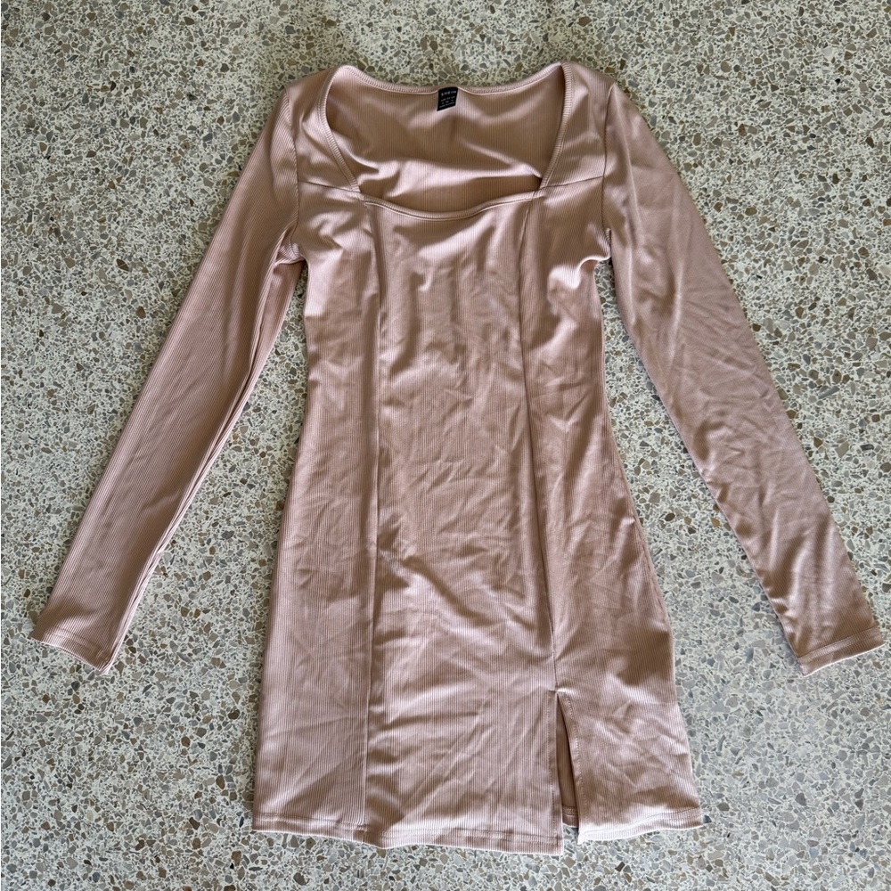 SHEIN Long Sleeve Blush Dress